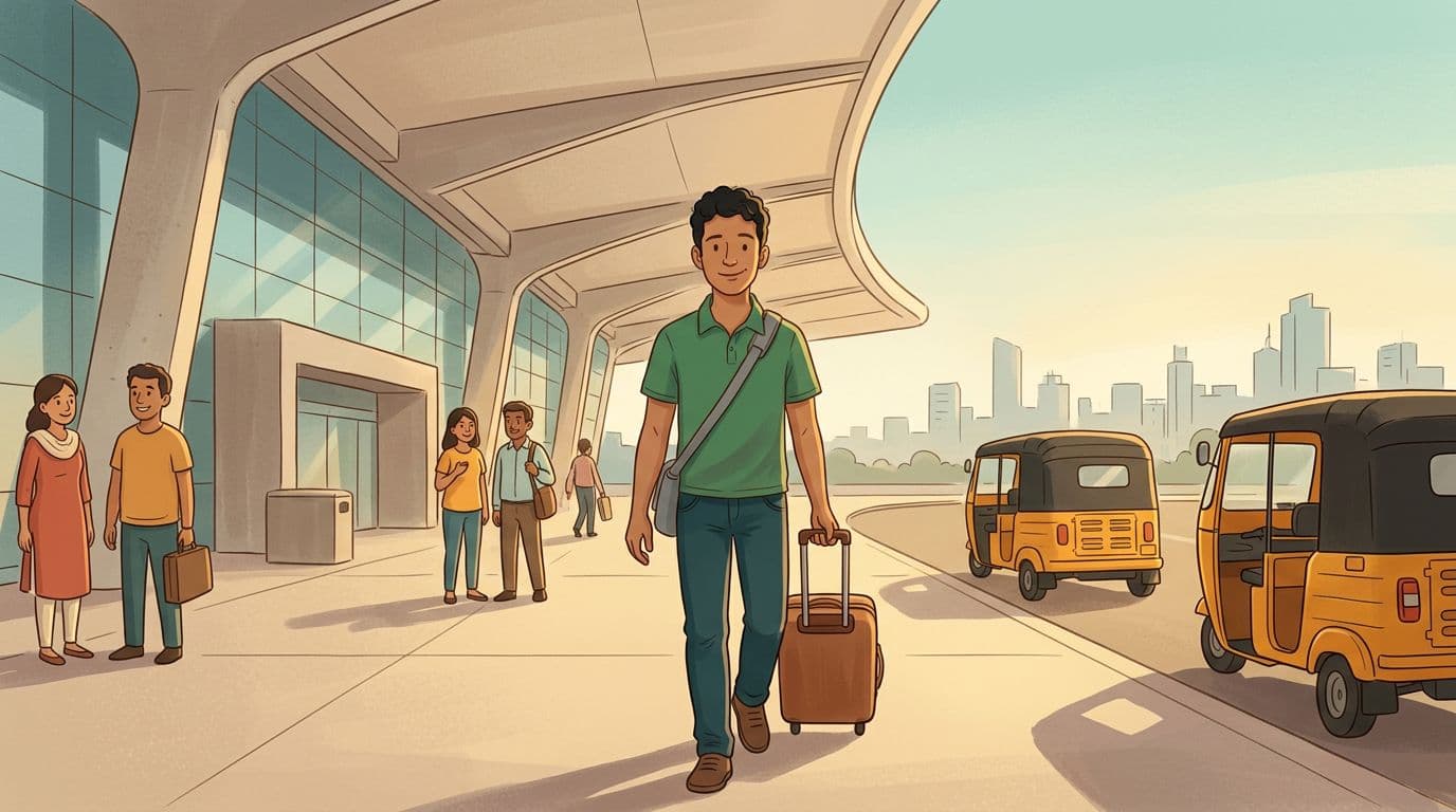 Varun landing in Hyderabad